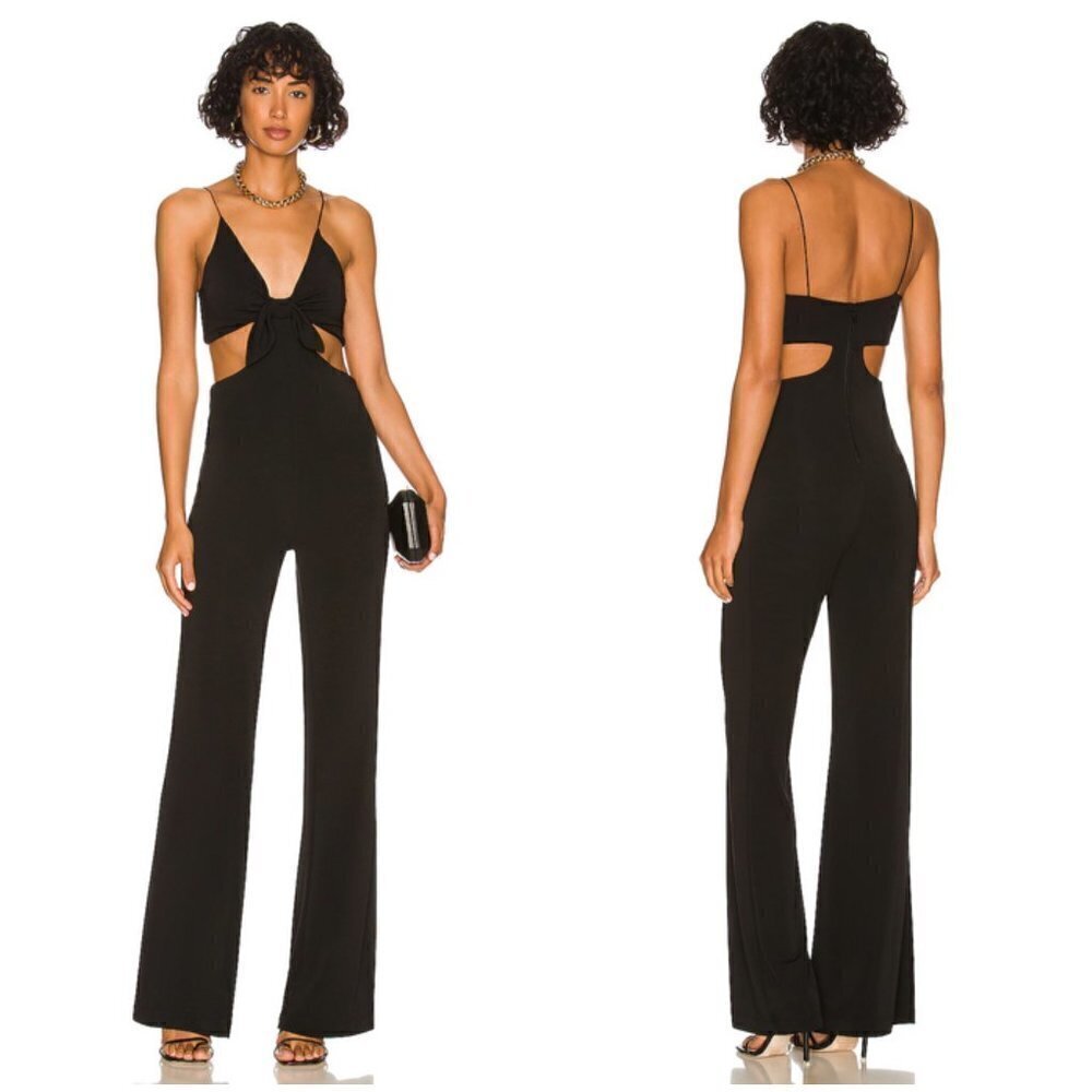 💕ALICE + OLIVIA💕 Havana Bow Jumpsuit ~ Black 10 NWT